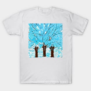 Abstract Trees are Blue White and Brown T-Shirt